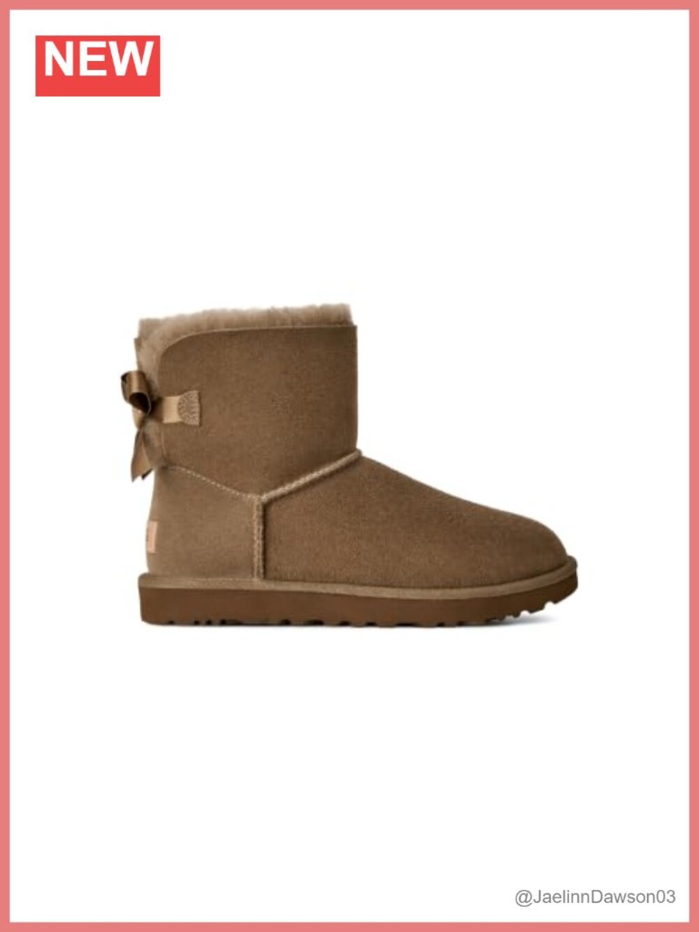 UGG Mini Bailey Bow II Boot Twinface Sheepskin Satin Bow Ankle Bootie